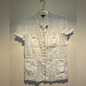 MNG 100% linen off-white top sz 12